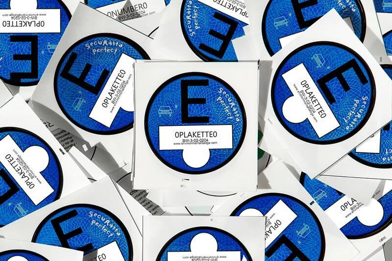 Collage della E-Plakette per la Germania