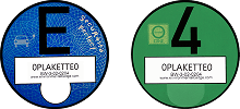 E-Plakette blu e bollino ambientale verde